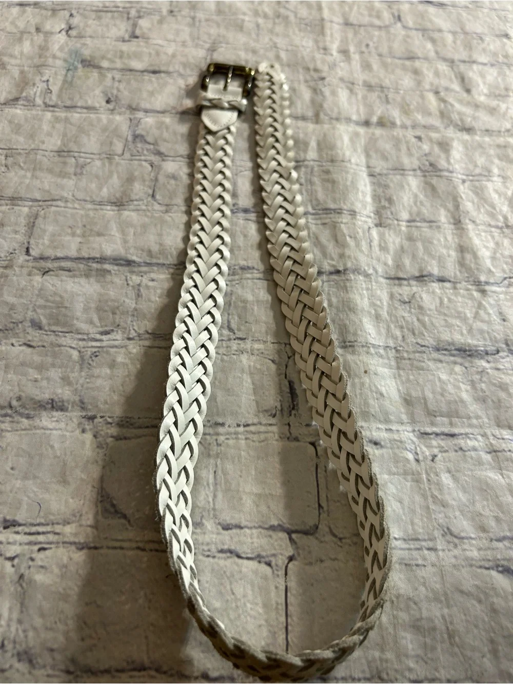 WOODWARD TOP GRAIN LEATHER PEBBLE GRAIN TAN & WHITE LEATHER BRAIDED BELTS